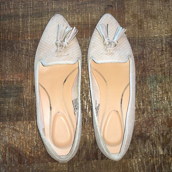 Hush Puppies Sadie Medium Moyen Tassel Ballet Flat Shoe Beige Textured Womens 6 - Picture 5 of 11